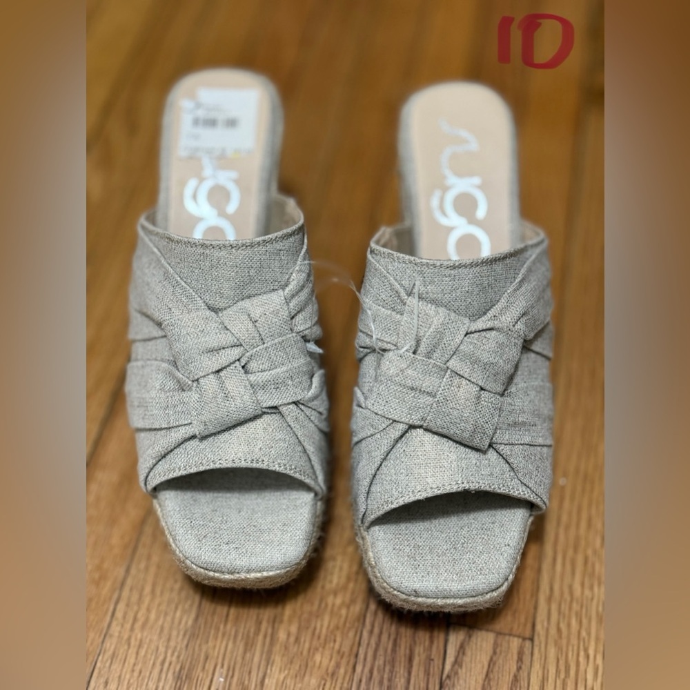 Sugar Women's Gray Woven Slide Sandals